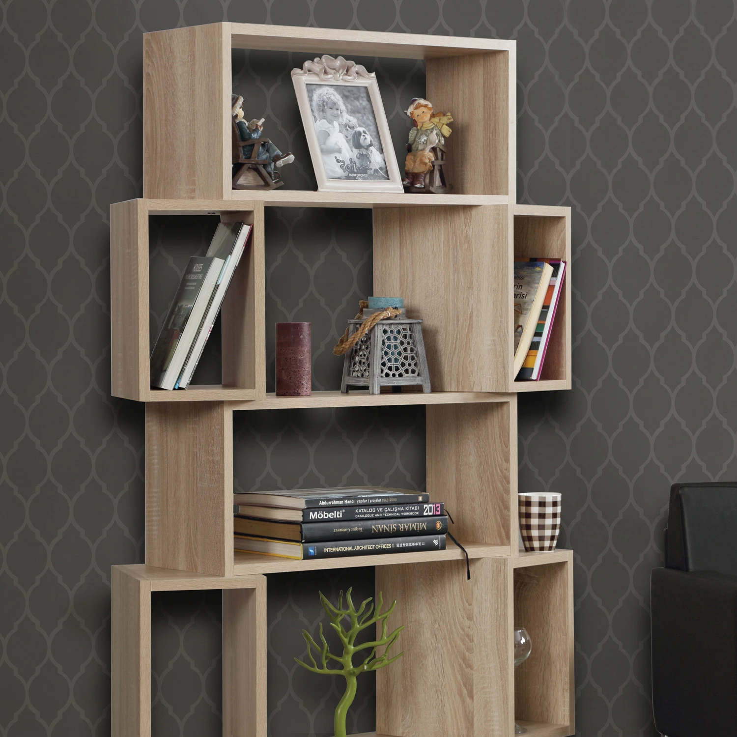 Raft librash Hanah Home, ngjyrë lisi e çelët, Box