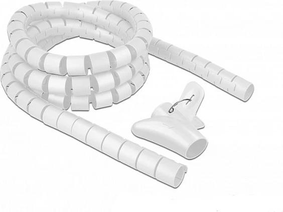 Spiralë për organizim kabllove DeLOCK 18842, Ø3 cm, polietilen, e bardhë