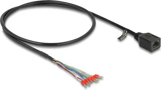 Kabllo rrjeti DeLOCK RJ45 femër në tela me ferula, Cat5e, 0.5 m, e zezë