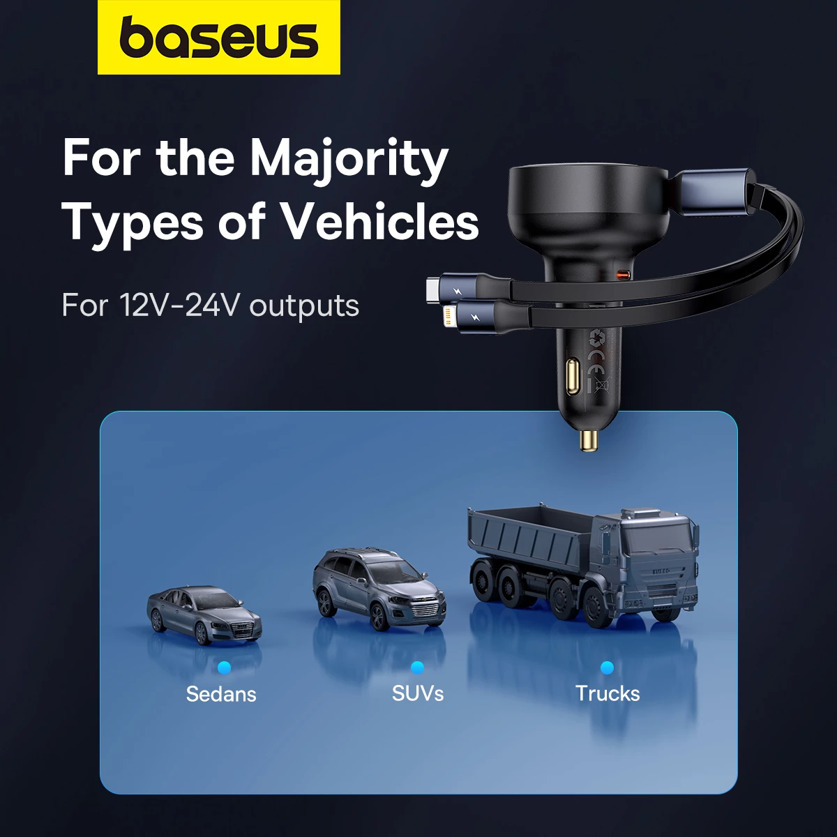 Karikues veture Baseus Enjoyment, 60W, me kabllo USB-C/Lightning, i zi