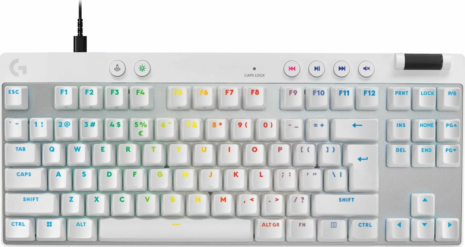 Tastierë gaming Logitech G PRO X TKL Rapid 920-013242, TKL 80%, RGB, e bardhë