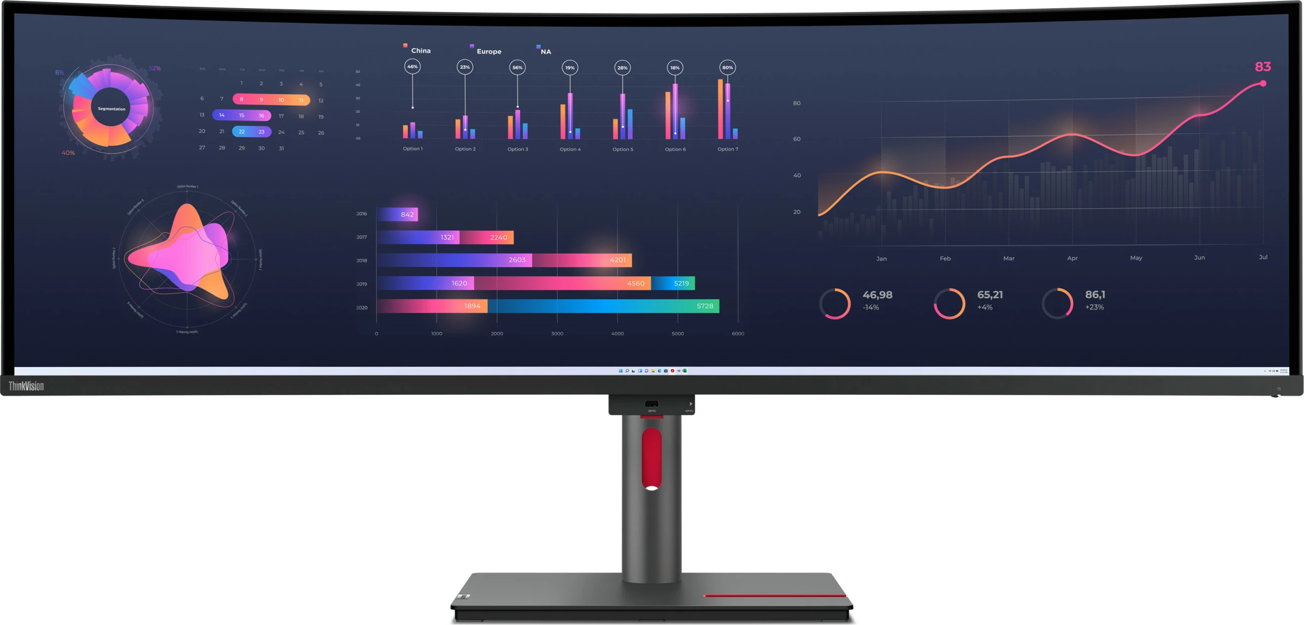 Monitor Lenovo ThinkVision P49w-30, 49", DQHD, LED, Raven Black