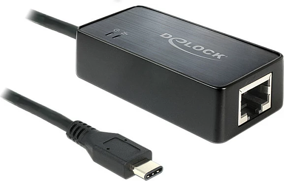 Adaptor rrjeti DeLOCK 62642 USB-C në Gigabit Ethernet 1000 Mbit/s, i zi