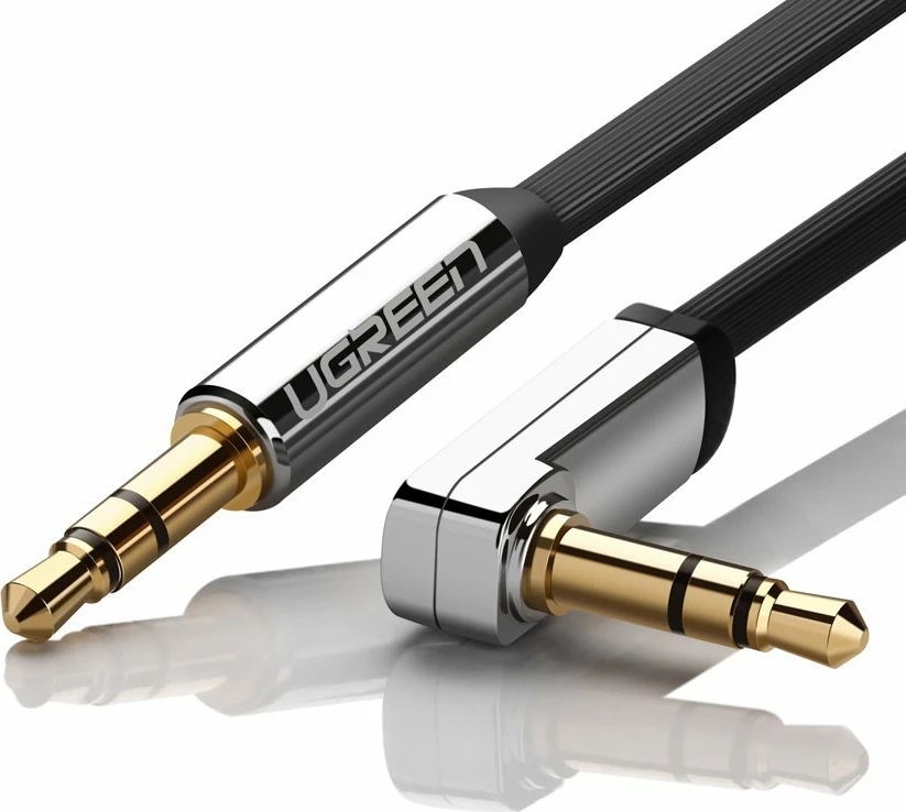 Kabllo audio AUX Ugreen AV119 10596, 0.5m, mini jack 3.5mm, e zezë