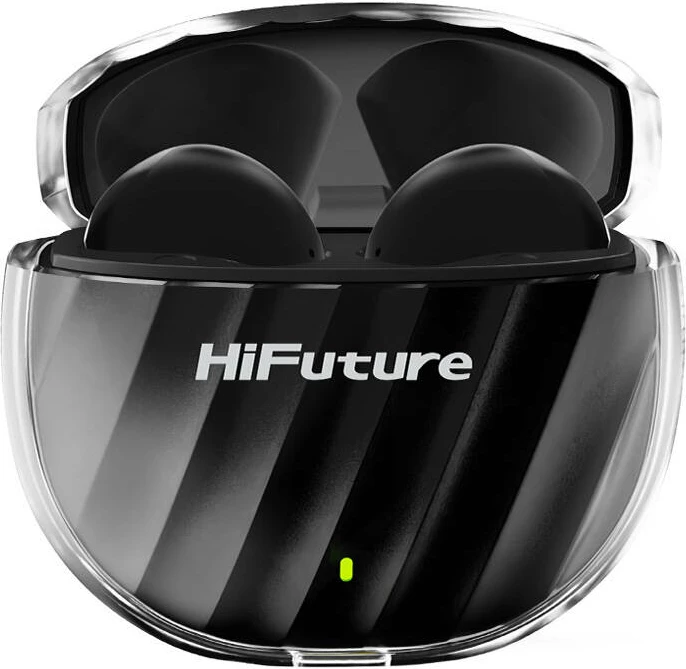 Kufje TWS HiFuture FlyBuds 3, Bluetooth 5.3, IPX5, të zeza, me kuti karikimi