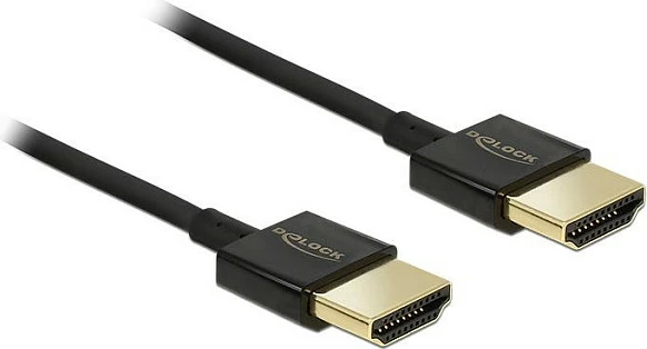 Kabllo HDMI DeLOCK HDMI-A në HDMI-A, 0.5 m, High Speed me Ethernet, 4K, e zezë