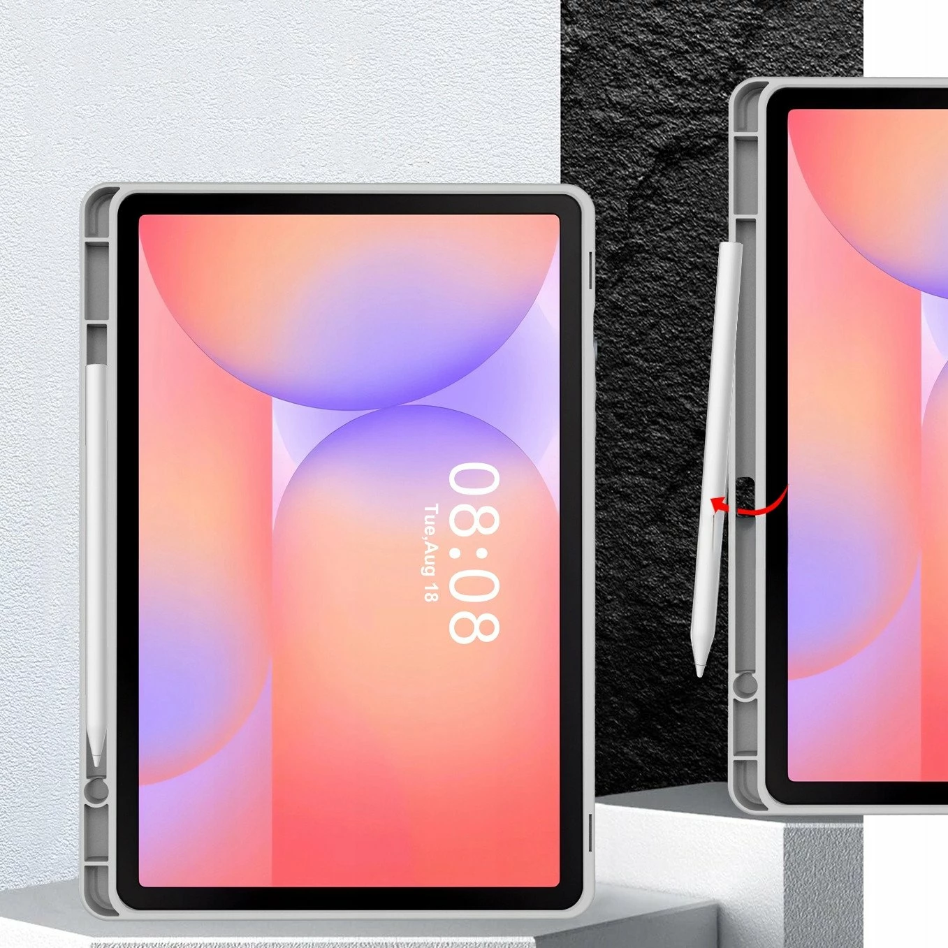 Mbështjellës flip Tech-Protect SmartCase Pen për Samsung Galaxy Tab S9 11.0 / S9 FE / S10 FE / S10 Lite, gri
