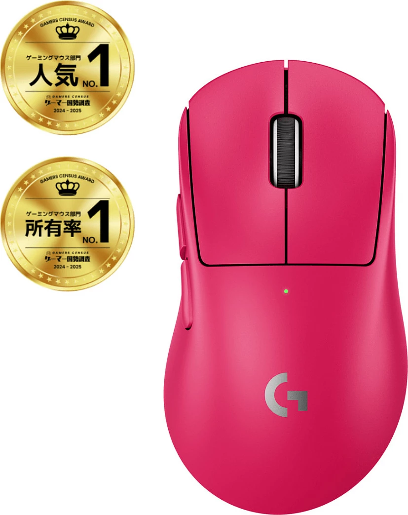 Maus Logitech PRO X SUPERLIGHT 2 DEX, wireless gaming, HERO 2, 44000 DPI, 60 g, Pink (Magenta)