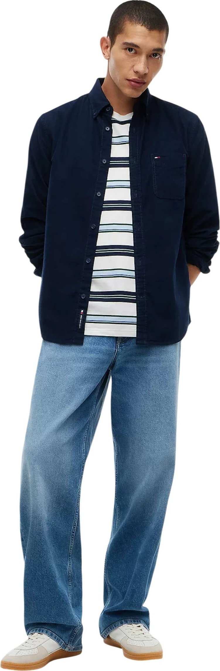Këmishë me mëngë të gjata për meshkuj Tommy Hilfiger Jeans DM0DM23517, blu e errët [Madhësia: XXL]