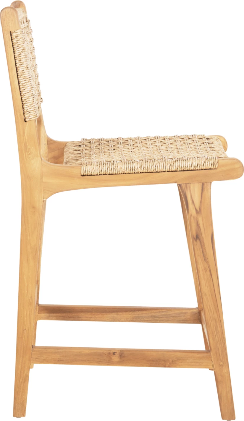 Karrige për bar me mbështetëse BORIS FH9381.11 dru tik & litar VIRO 46x53x96 cm