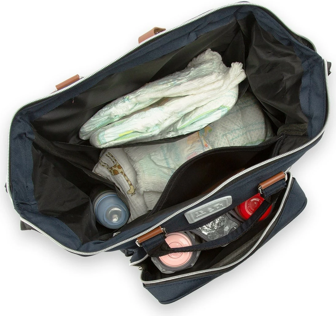 Çantë për pelena Zoozie Bags, ngjyrë e kaltër e errët, 30x38x19cm