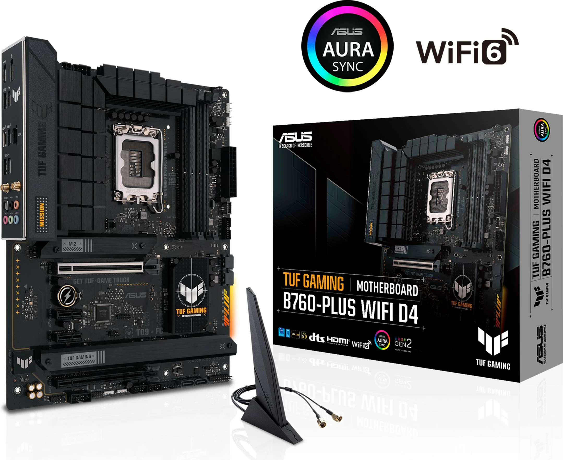 Pllakë amë ASUS TUF GAMING B760-PLUS WIFI D4, Intel, LGA 1700, DDR4-SDRAM, 192 GB