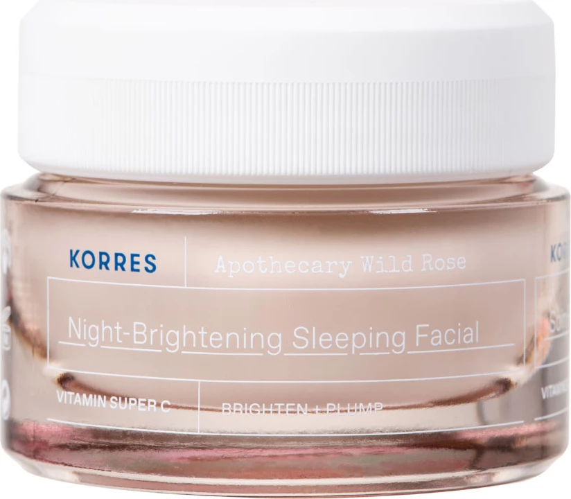 Krem nate për fytyrë për femra Korres Wild Rose Night-Brightening Sleeping Facial, 40ml