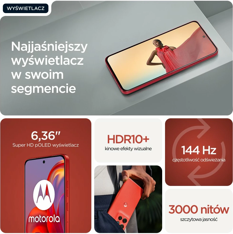 Celular Motorola Edge 60 Neo 5G 12/256GB PBA80004SE, i kuq