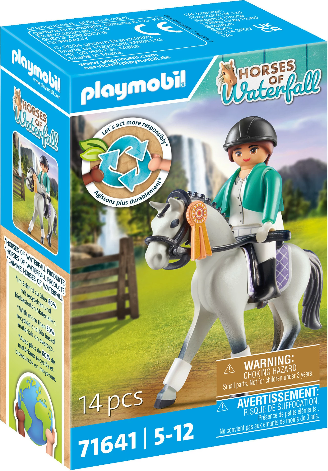 Set lodër Playmobil Horses of Waterfall 71641, kalorëse turniri me kalë, 14 pjesë, shumëngjyrëshe