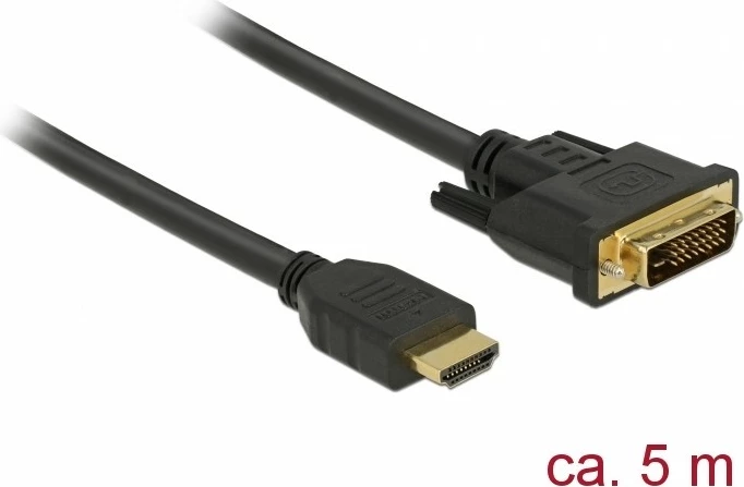 Kabllo HDMI në DVI DeLOCK 85656, 5m, i zi