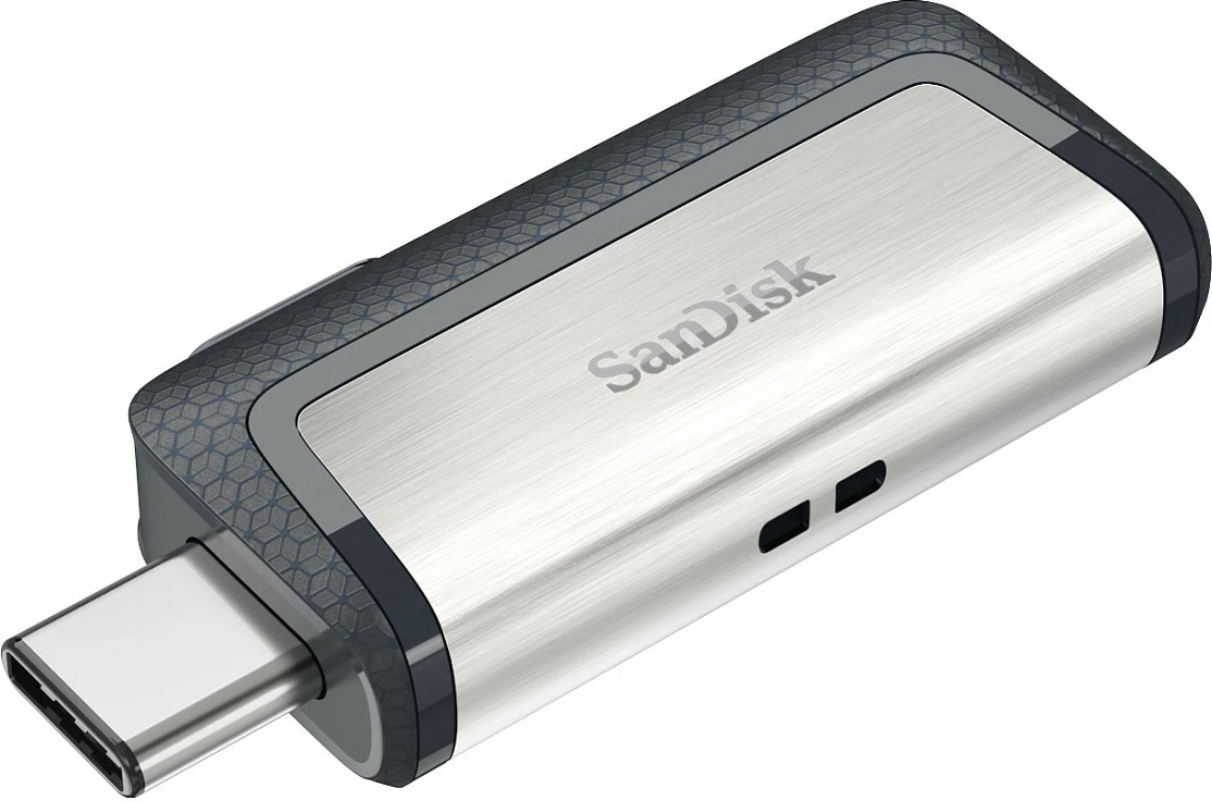 USB flash SanDisk Ultra Dual Drive, 128GB, USB Type-A/Type-C, e zezë/argjendtë