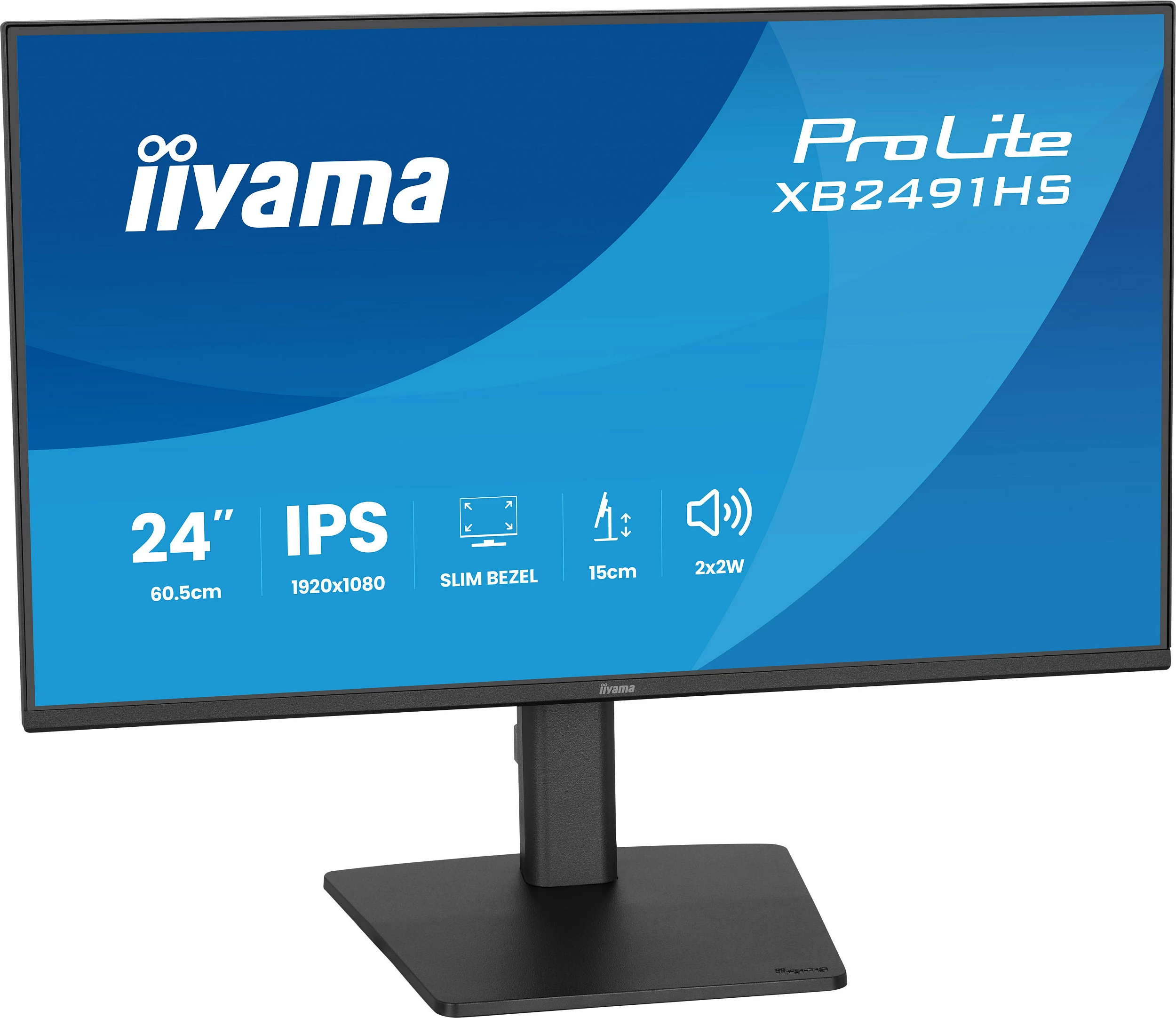 Monitor iiyama ProLite XB2491HS-B1, 24" IPS, Full HD 1920x1080, FreeSync, altoparlantë, i zi