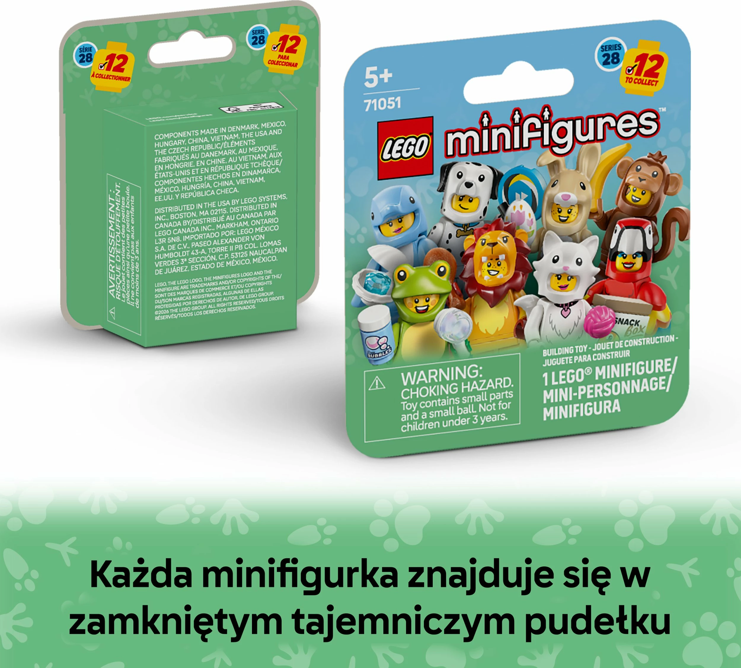 Minifigurë koleksionuese LEGO Minifigures Series 28 Animals 71051, mystery box (1 copë)