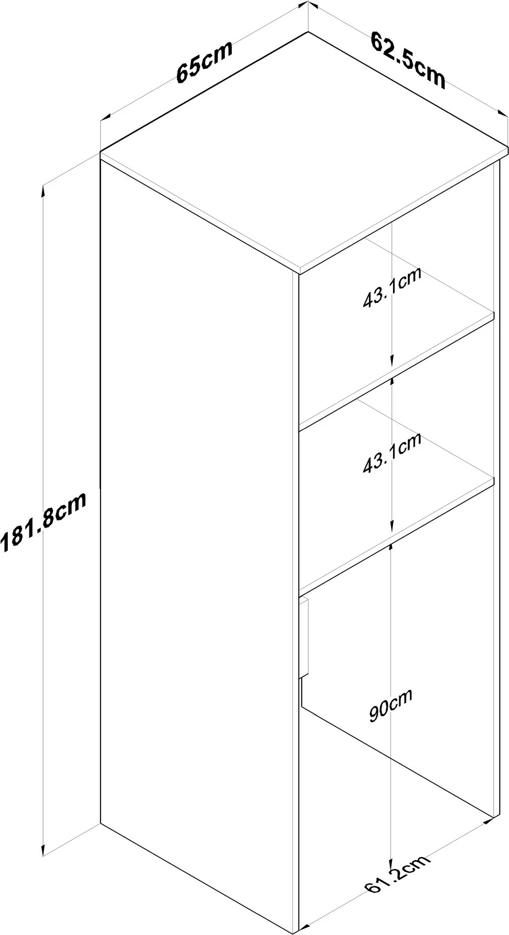 Dollap për lavatriçe, i bardhë, Hanah Home, KD110 - 3192