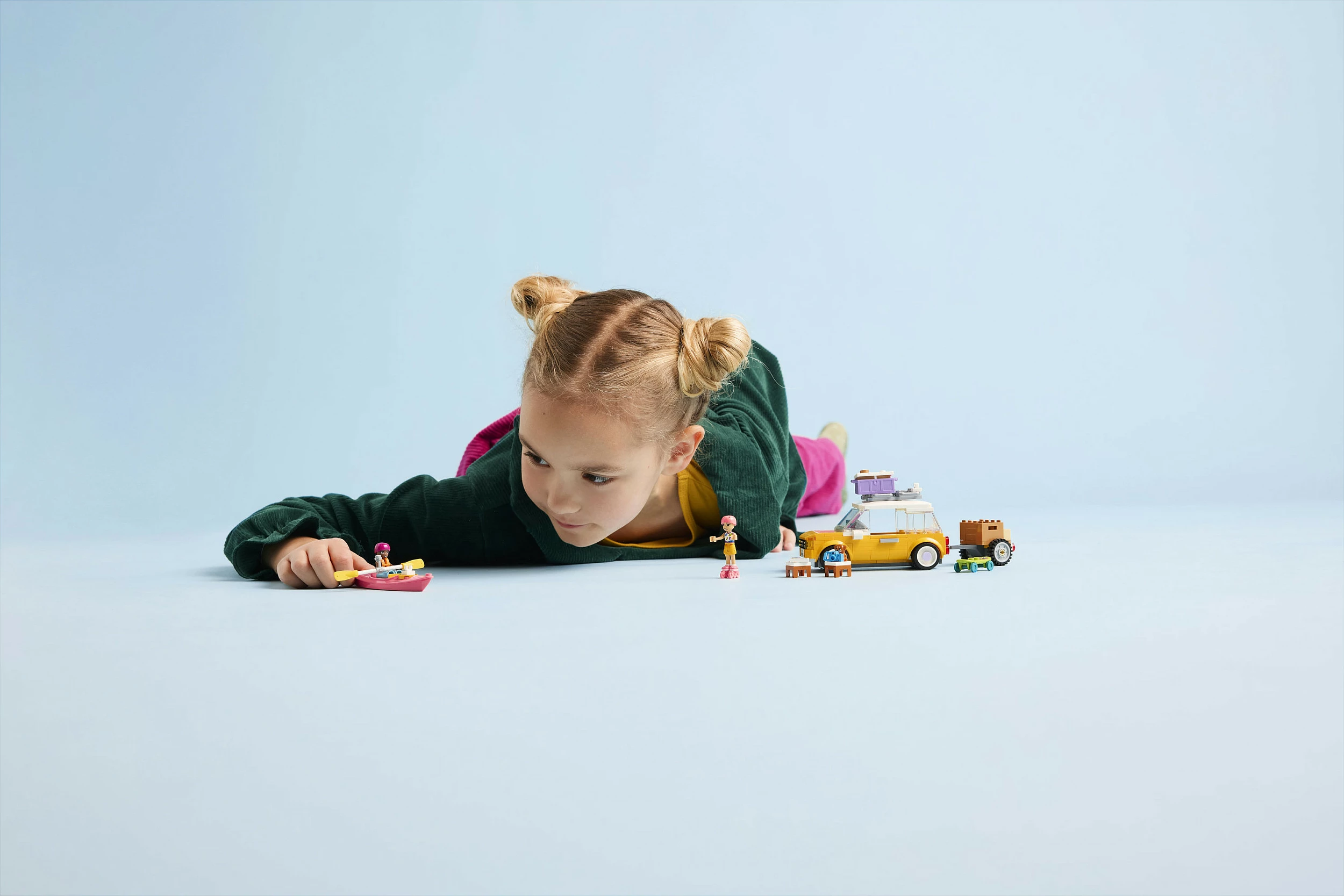 Set ndërtimi LEGO Friends 42659, veturë udhëtimi, 220 copë, e verdhë