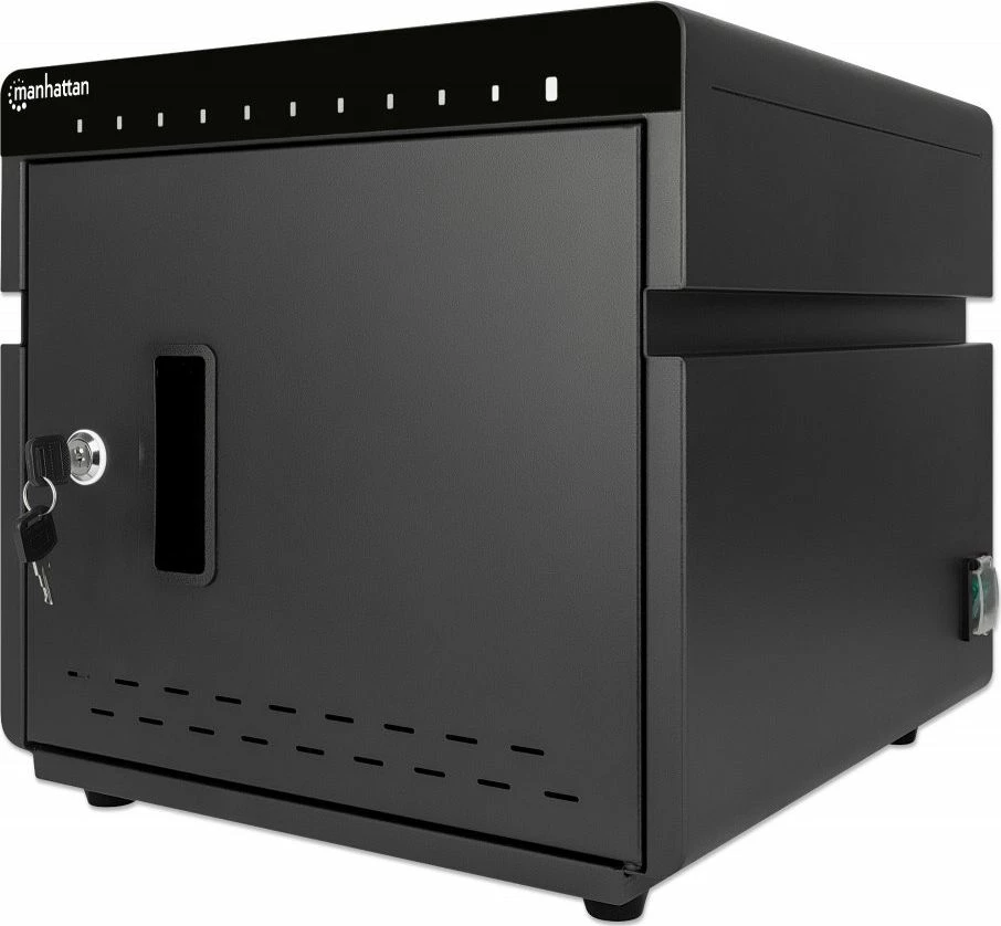 Stacion karikimi USB-C PD Manhattan 715942, 10 porta, 180W (3A/18W për port), kabllo rryme 2 m, i zi