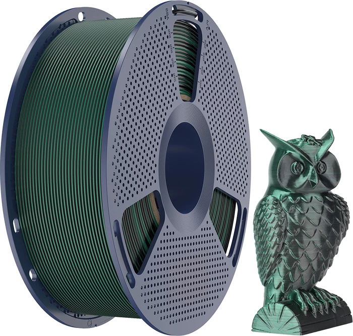 Filament për printim 3D Sunlu PLA+ Silk Dual Color PLA+ Silk DC B G, dy ngjyra, zezë/gjelbër
