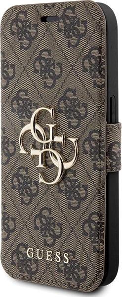 Mbështjellës Guess 4G Metal Logo për iPhone 15 Pro Max, kafe