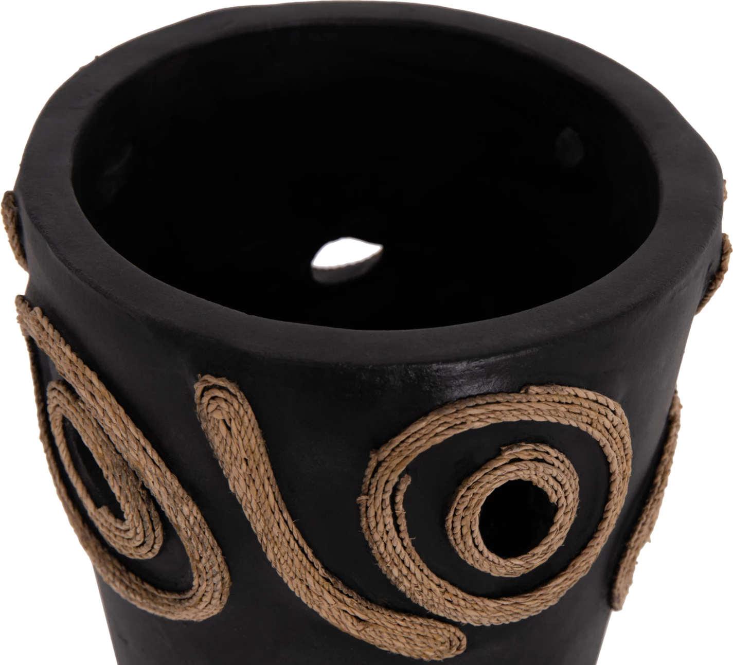 Vazo dekorative tavoline DEAN, terrakotë e zezë, FH4677.01S, 19x25cm