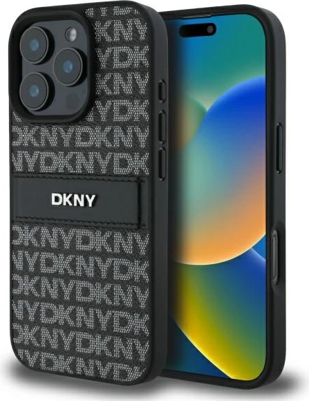 Mbështjellës DKNY Texture Pattern Tonal Stripe për iPhone 16 Pro Max, i zi