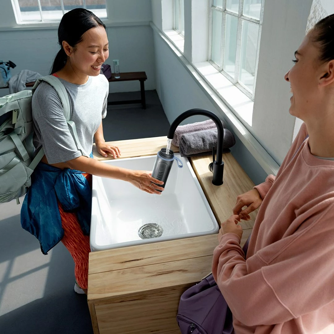 Shishe me filtër uji BRITA Active Filtering 0.6L, Jeshile pastel, set prej 2 copë