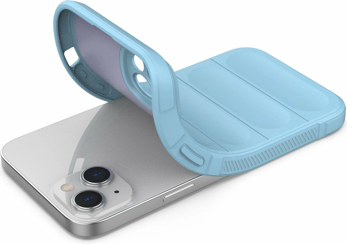 Mbështjellës Hurtel Magic Shield Case për iPhone 14 Plus, fleksibil, i blinduar, Blu e çelët