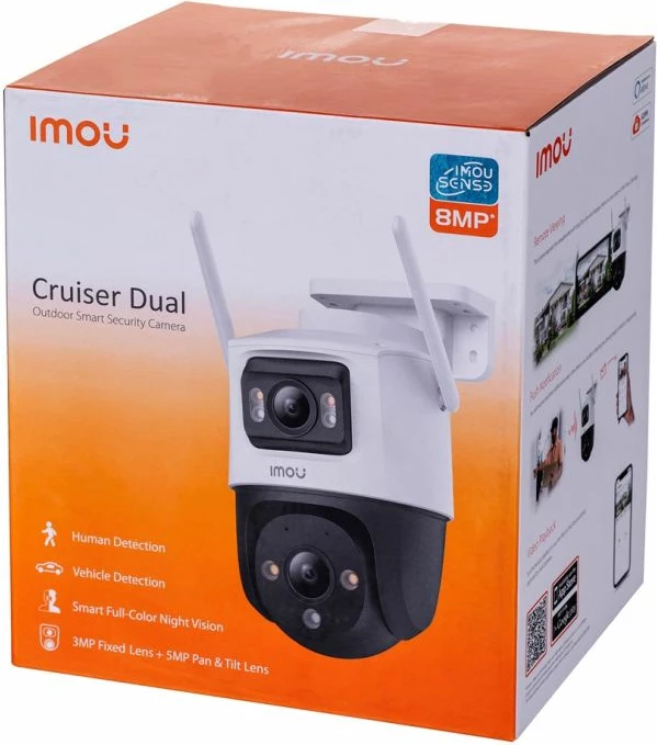 Kamerë sigurie IP Cruiser Dual 3MP, e zezë/bardhë