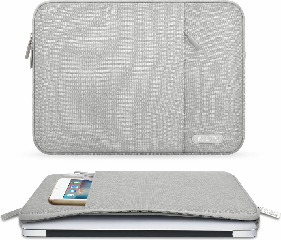 Mbështjellës laptopi Tech-Protect Sleeve, 13-14 inç, Gri