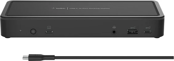Docking station Belkin INC003VFBK, 14 porta, USB-C, 65W, 3x monitor, e zezë
