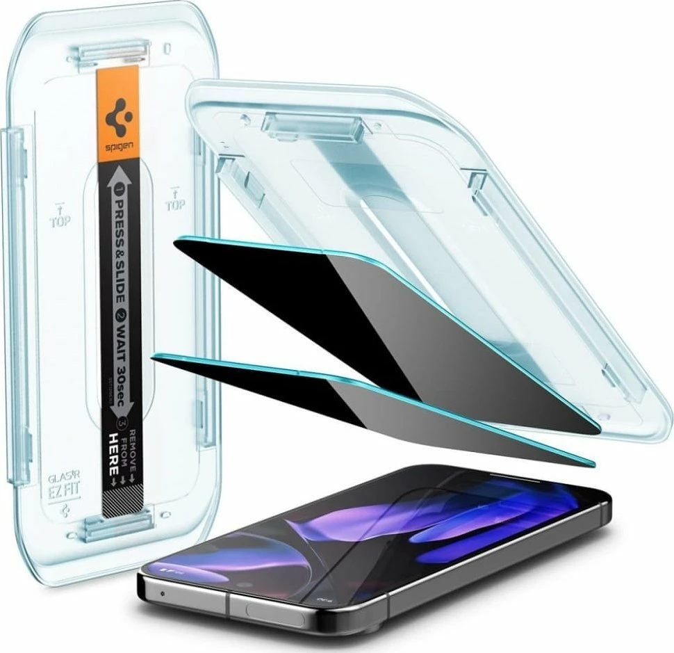 Xham i kalitur privatësie Spigen Glas.TR EZ FIT për Google Pixel 9/9 Pro 9H, 2 copë