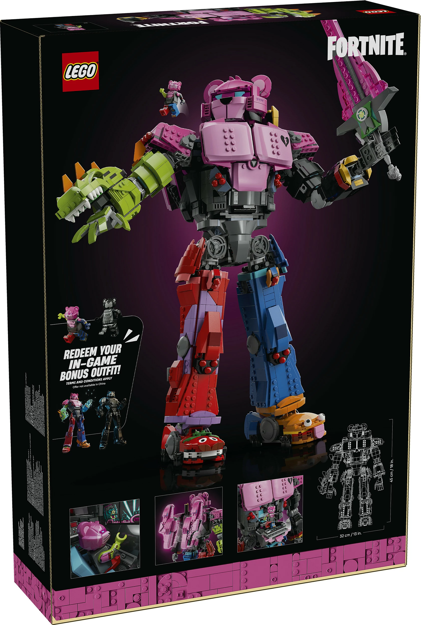Set ndërtimi LEGO Fortnite Mecha Team Leader 77078, 2503 copë, figurë mech 45 cm, multikolor