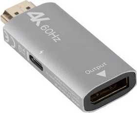 Adapter Lanberg HDMI në DisplayPort AD-HD-DP-01, 4K, Argjend