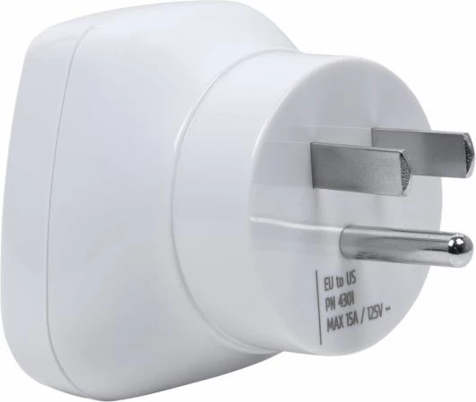 Adapter udhëtimi RivaCase PS4301 EU në US, 100-250V, 15A, i bardhë