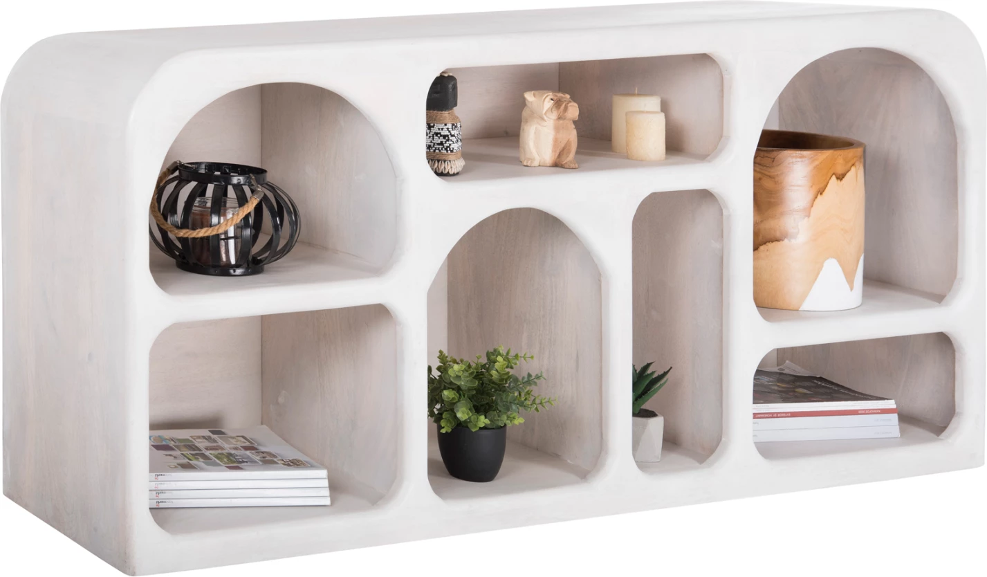 Bufe HANDYR FH9705 dru mango i bardhë 165x35x75 cm