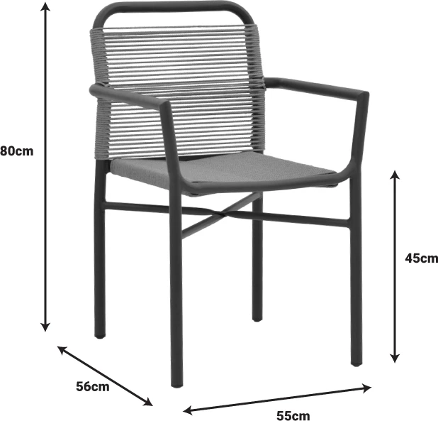 Tavolinë me karrige për terasë Clutch -Kliton A, 5 copë, alumin antracit dhe ratan PE, ngjyrë natyrale, 150x80x74cm