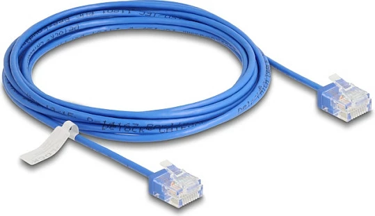 Kabl rrjeti DeLOCK Cat6 RJ45 Ultra Slim 3m, UTP, 1Gbps, blu