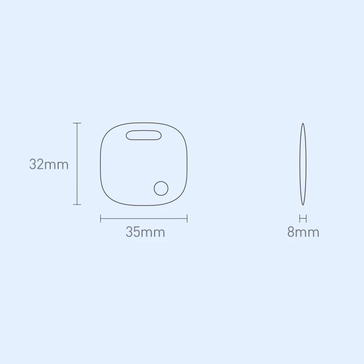 GPS tracker i mençur Baseus T2 Pro për çelësa, çantë, fëmijë, i bardhë