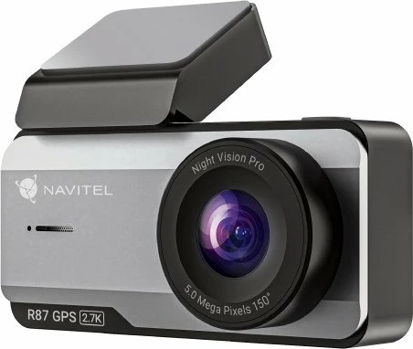 Kamerë regjistruese për veturë Navitel R87 GPS 2.7K, 150°, 3.7\", Wi‑Fi, microSD deri 256GB, e zezë/argjendtë