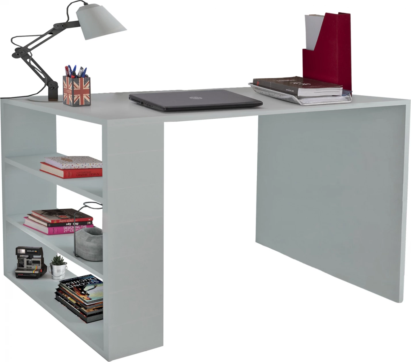 Tavolinë zyre melamine, ngjyrë e bardhë, FH8884.01, 90x50x70 cm