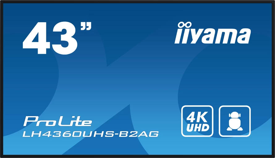 Ekran profesional IIYAMA ProLite LH4360UHS-B2AG 42.5\" 4K UHD Android 11, 24/7, 500 cd/m², i zi