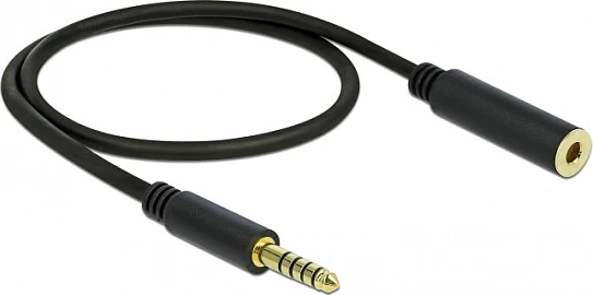 Kabllo zgjatëse audio DeLOCK 85795, jack 4.4mm mashkull-në-femër, 0.5 m, e zezë