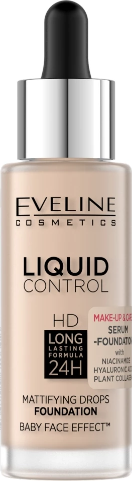 Makeup base për femra Eveline Cosmetics Liquid Control HD Mattifying Face Primer me Niacinamide 002 Soft Porcelain 32ml