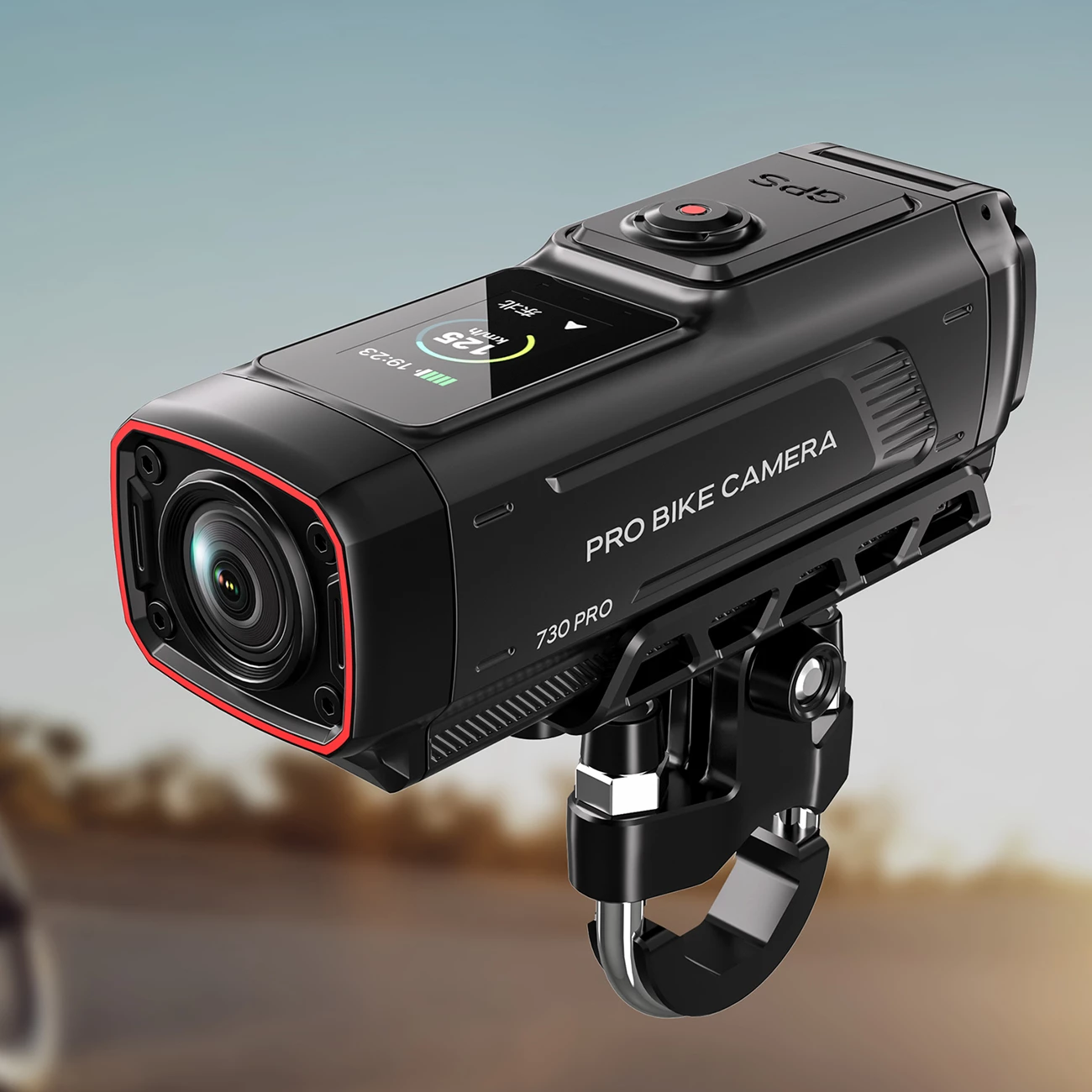 Kamerë sportive AKEEYO 730Pro 4K me montim në timon, GPS, EIS, Wi‑Fi, 3500 mAh, e zezë