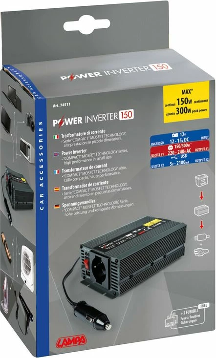 Invertor 150w 12v To 220v Mbushje Loptop Etj